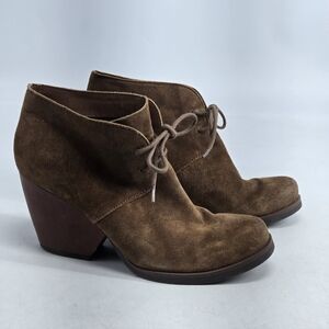 Korks Leather Suede Heeled Boots 8